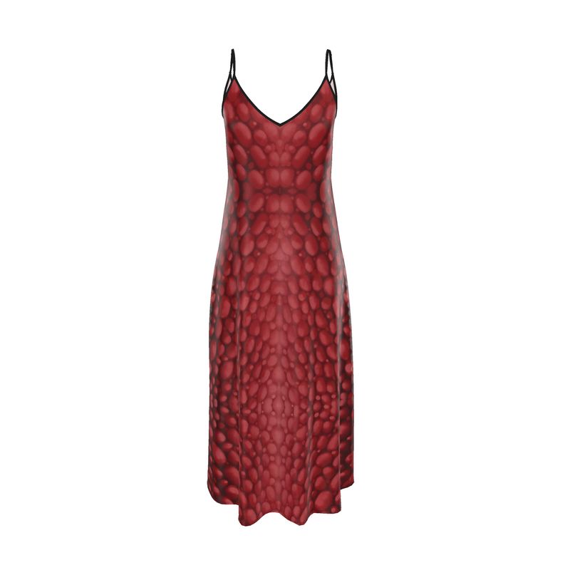 Donnelly Scales Slip Dress Rojo