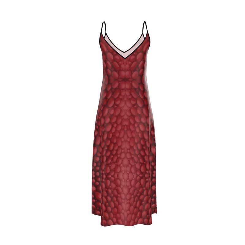 Donnelly Scales Slip Dress Rojo