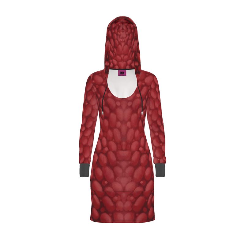 Donnelly Scales Hoodie Dress Rojo