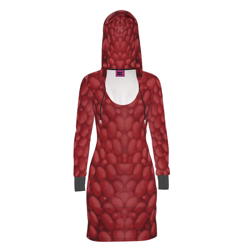Donnelly Scales Hoodie Dress Rojo