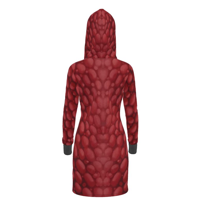 Donnelly Scales Hoodie Dress Rojo