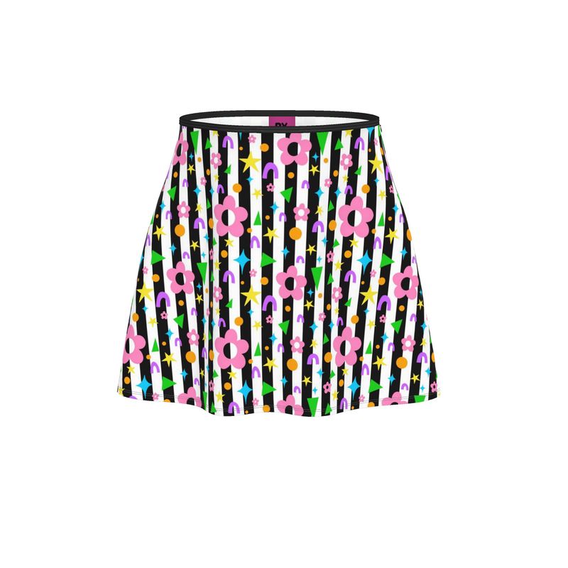 Kris Meenan "Shapeshift Stripes" Skater Skirt