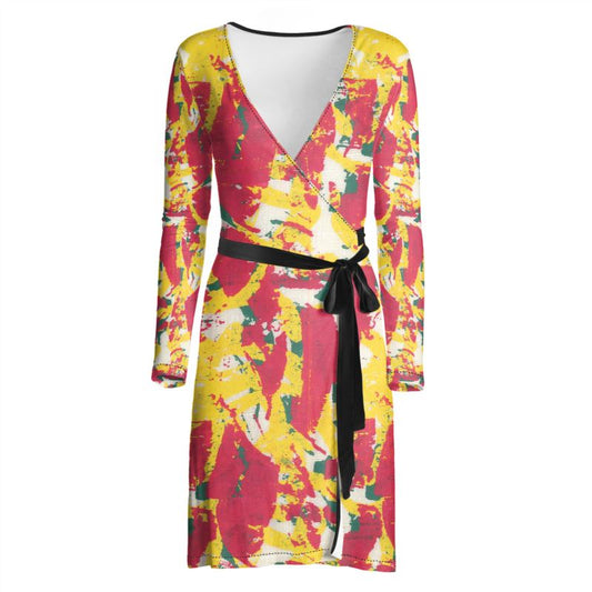 Saumitra Wrap Dress Spice Market Bay Leaves Color