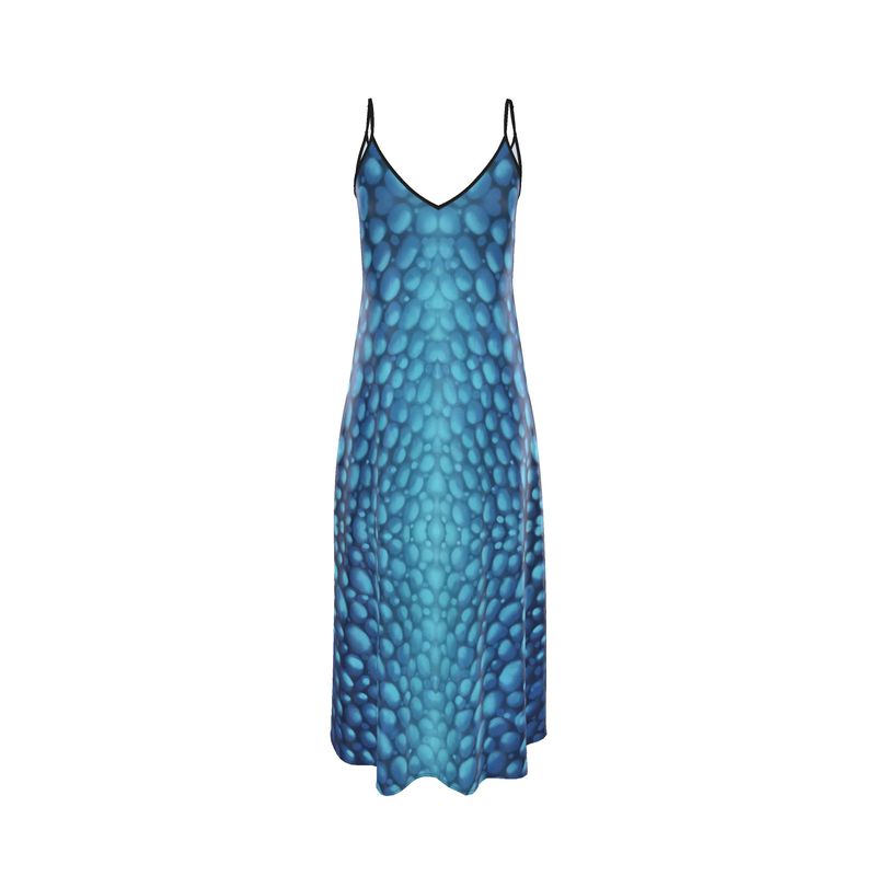 Donnelly Scales Slip Dress Blu