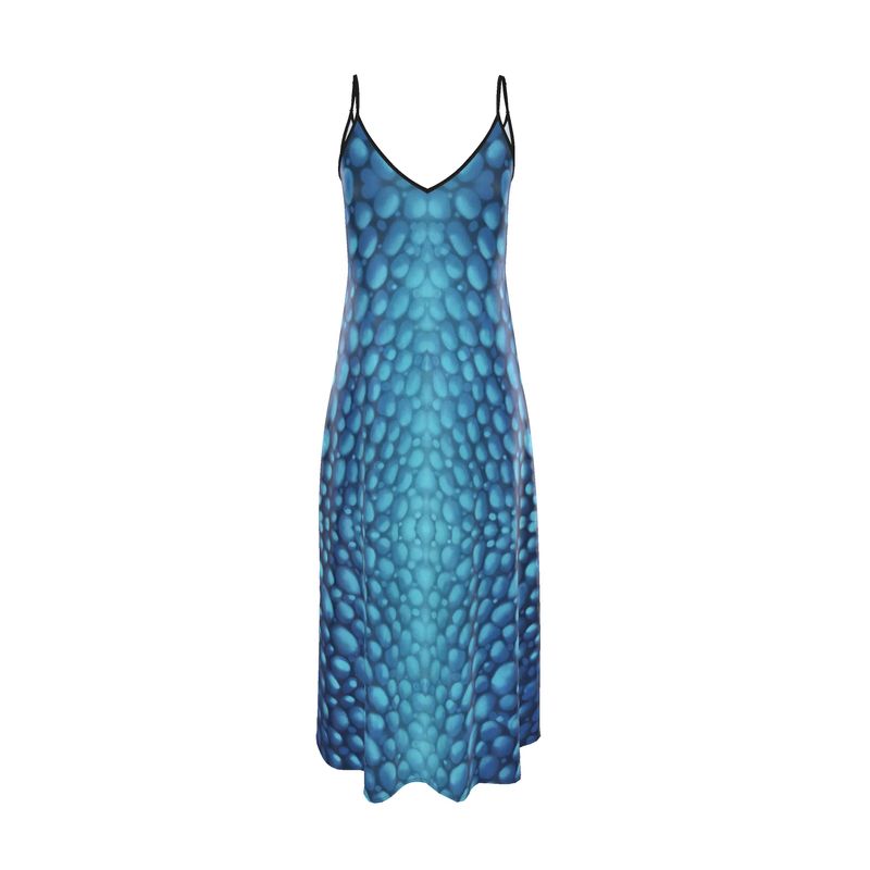 Donnelly Scales Slip Dress Blu