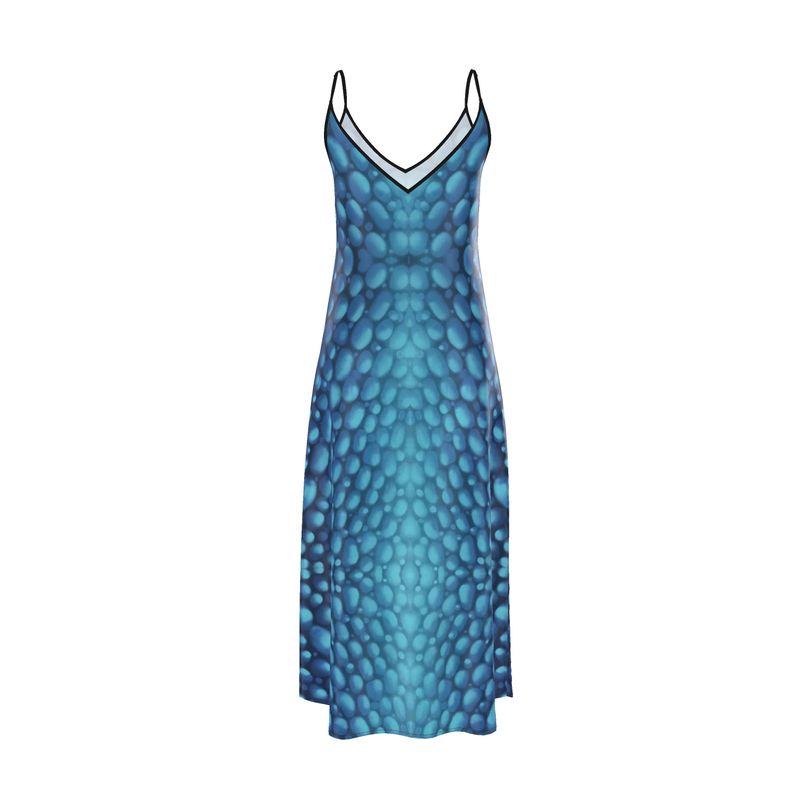 Donnelly Scales Slip Dress Blu