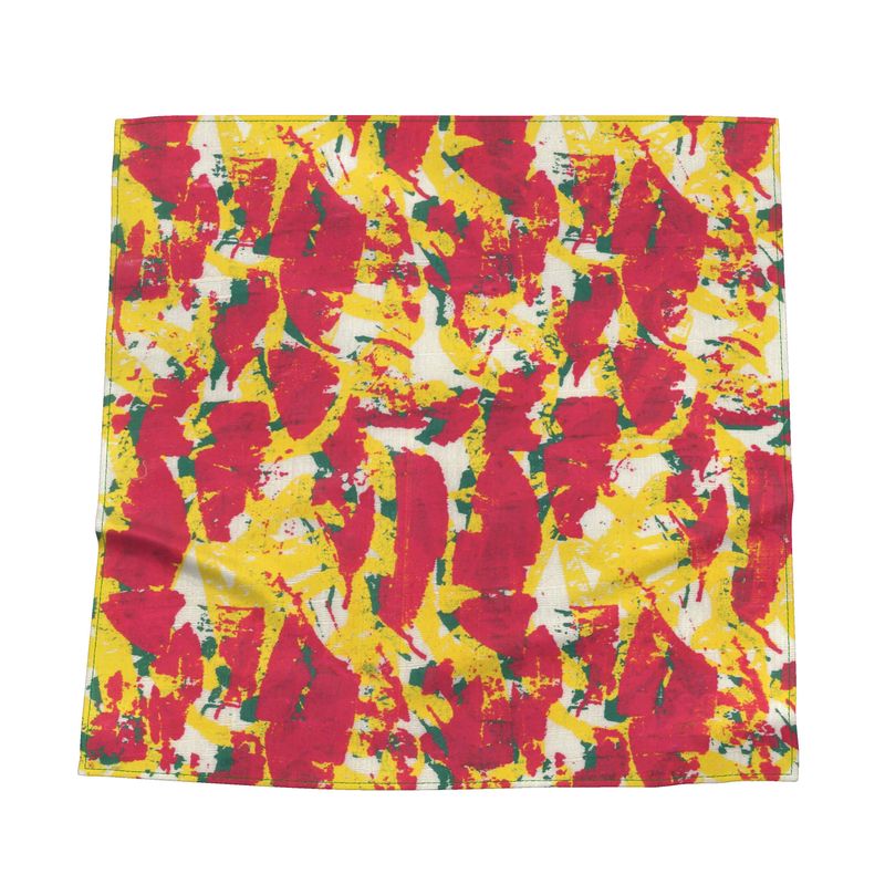Saumitra Silk Satin Scarf Spice Market Bay Leaves Color