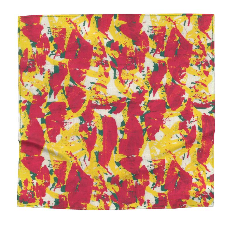 Saumitra Silk Satin Scarf Spice Market Bay Leaves Color